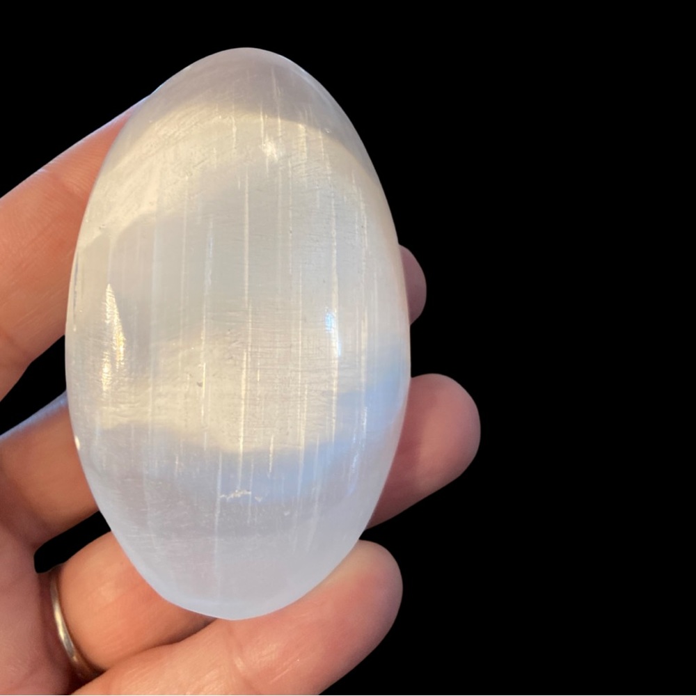 Selenite Palm Stone
